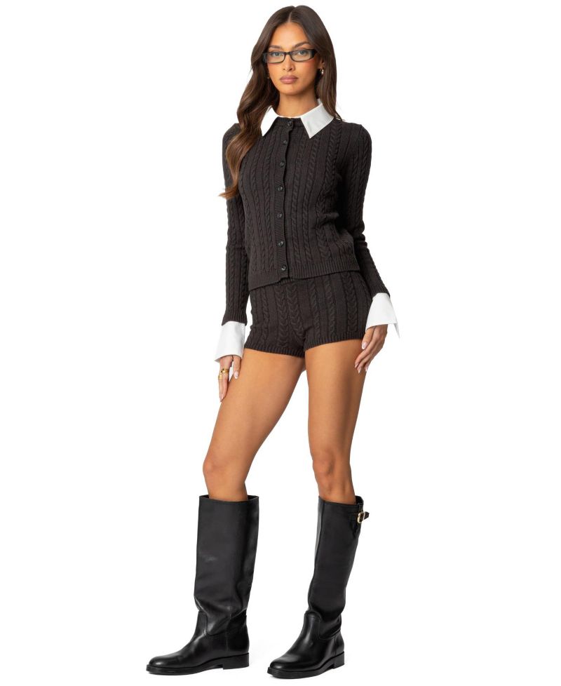 Women's Avey Detachable Cuff and Collar Cardigan