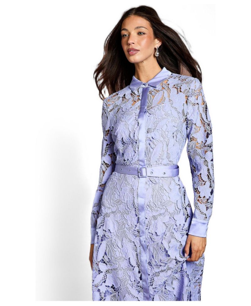 Women's Lace Shirt Long Sleeve Dress