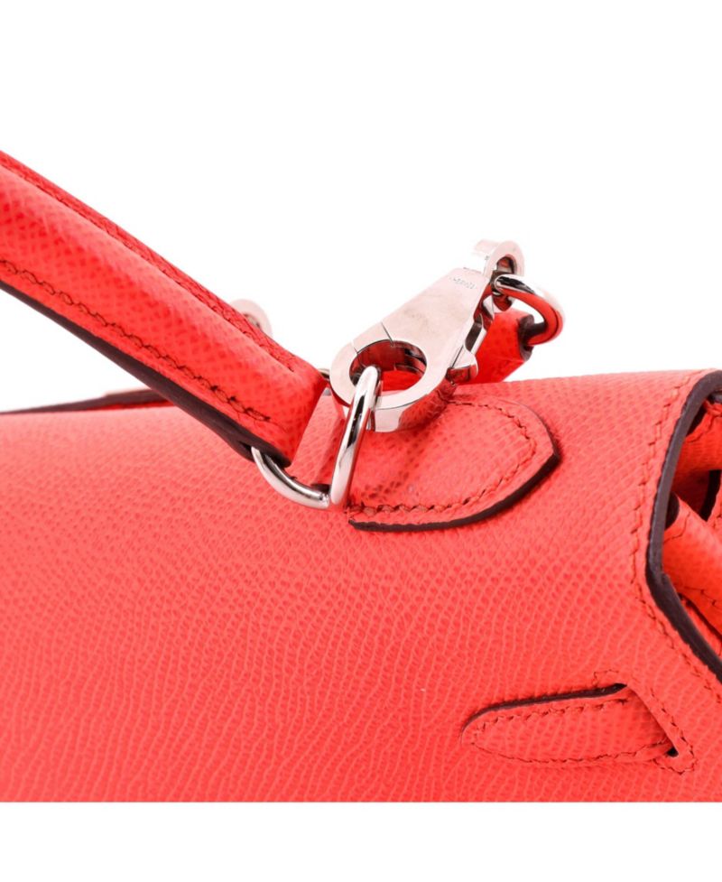 Pre-Owned Hermes Kelly 25 Handbag Pink Epsom with Palladium Hardware