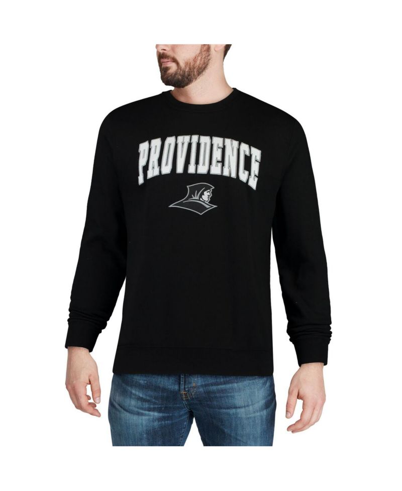 Men's Black Providence Friars Arch and Logo Crew Neck Sweatshirt