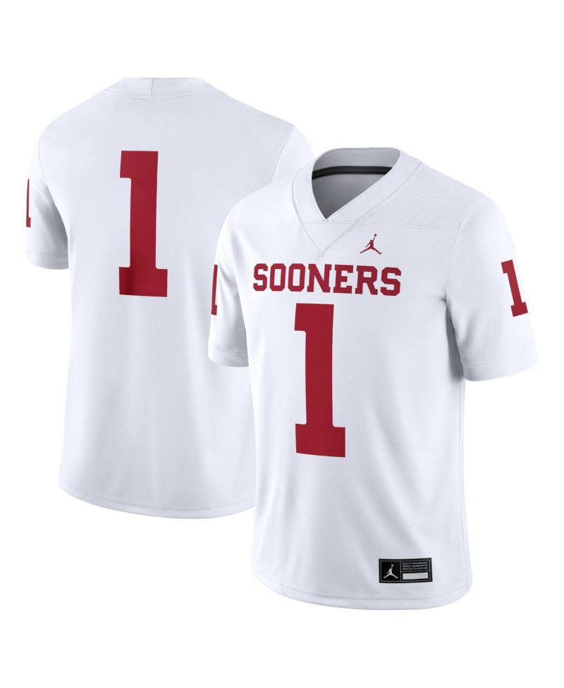 Men's 1 White Oklahoma Sooners Game Jersey