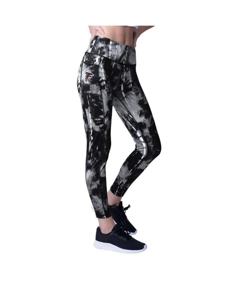 Women's Black Atlanta Falcons Serena Tie-Dye Leggings