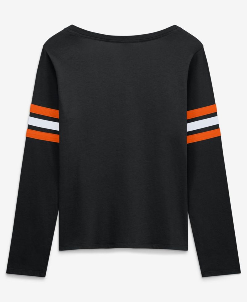 Women's Black Cincinnati Bengals Team First Coverage Scheme Lace-UpLong Sleeve T-Shirt