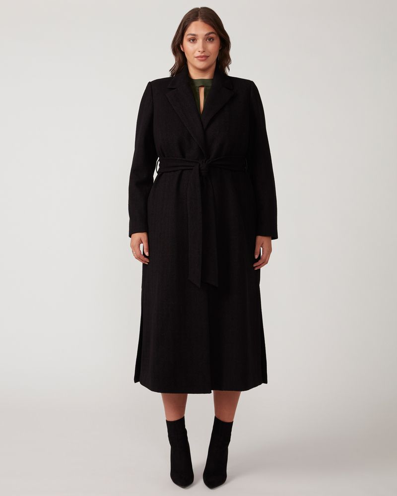 Women's Charmed Robe Black Long Below Knee Coat