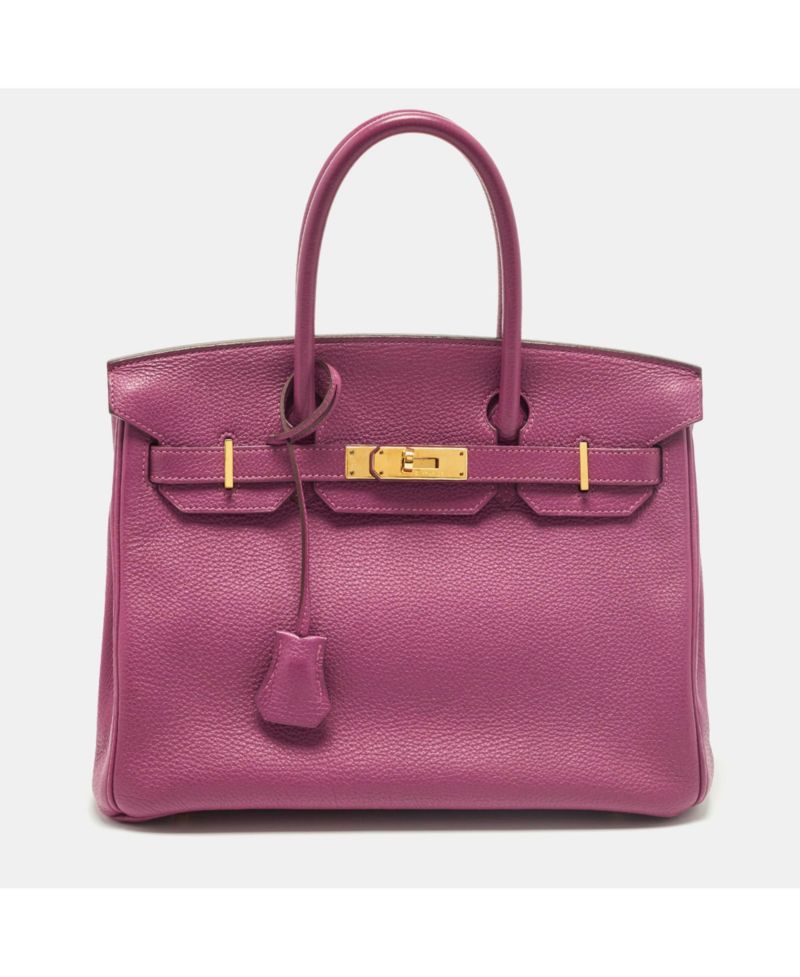 Pre-Owned HERMES women's Anemone Togo Leather Birkin 30 Bag with Hardware