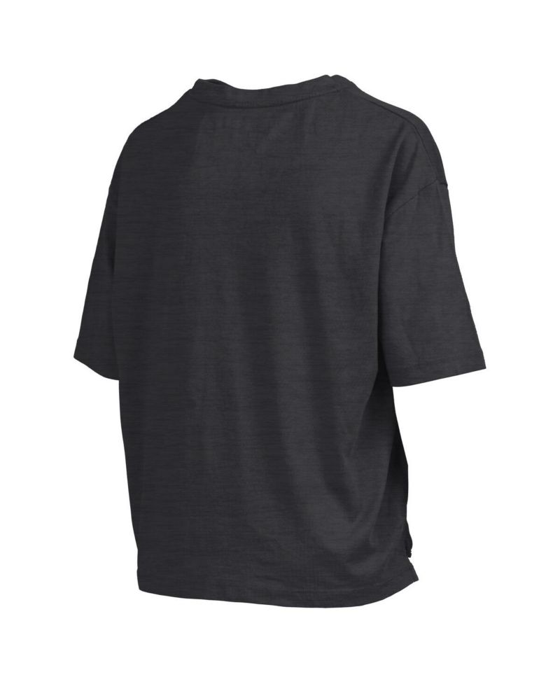 Women's Black Texas Longhorns Motley Crew Bishop Waist Length Oversized T-Shirt