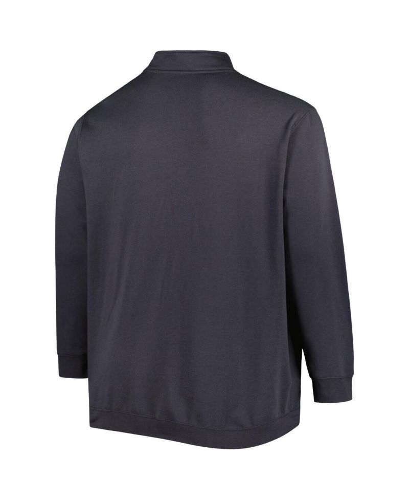 Men's Charcoal Michigan Wolverines Big and Tall Tortugas Logo Quarter-Zip Sweatshirt