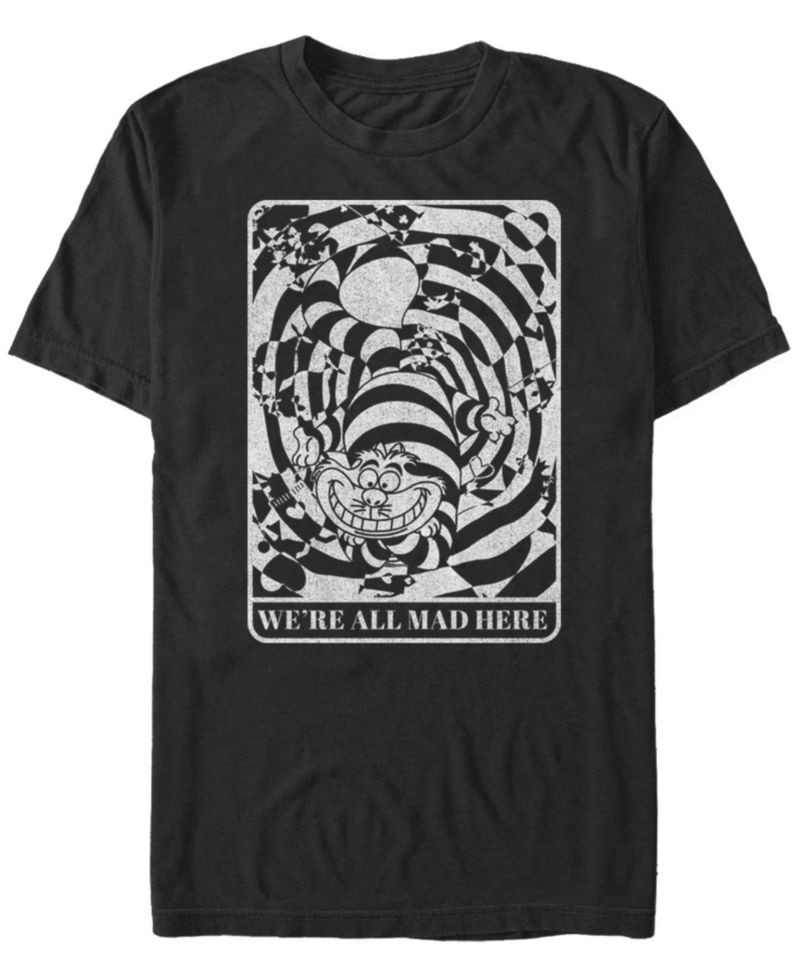 Men's Alice in Wonderland Mad Here Card Short Sleeve T-shirt