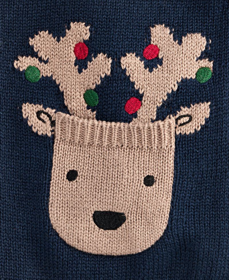 Baby Boys' 3M-24M Mix & Match Reindeer Cotton Cardigan