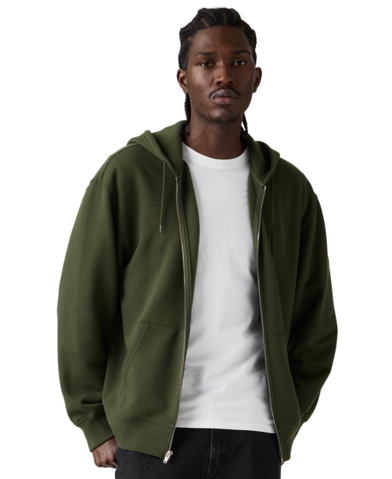 Men's Fleece Relaxed-Fit Zip-Up Hoodie