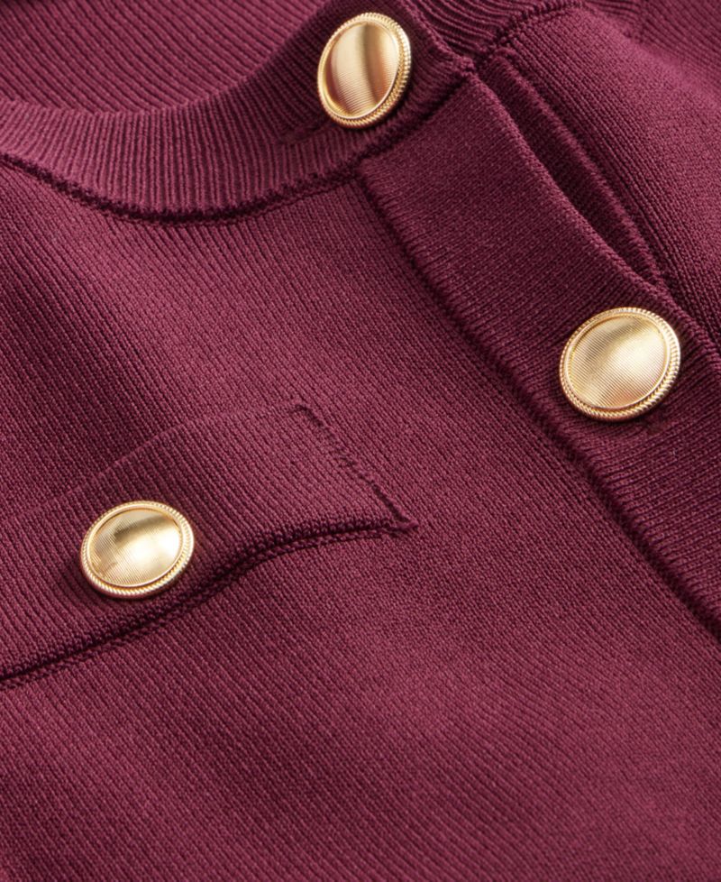 Women's Petite Structured Button-Front Cardigan