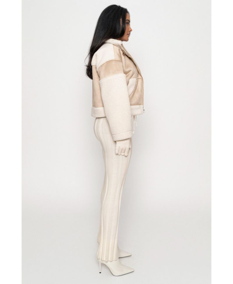 Women's Suede And Sherpa Jacket