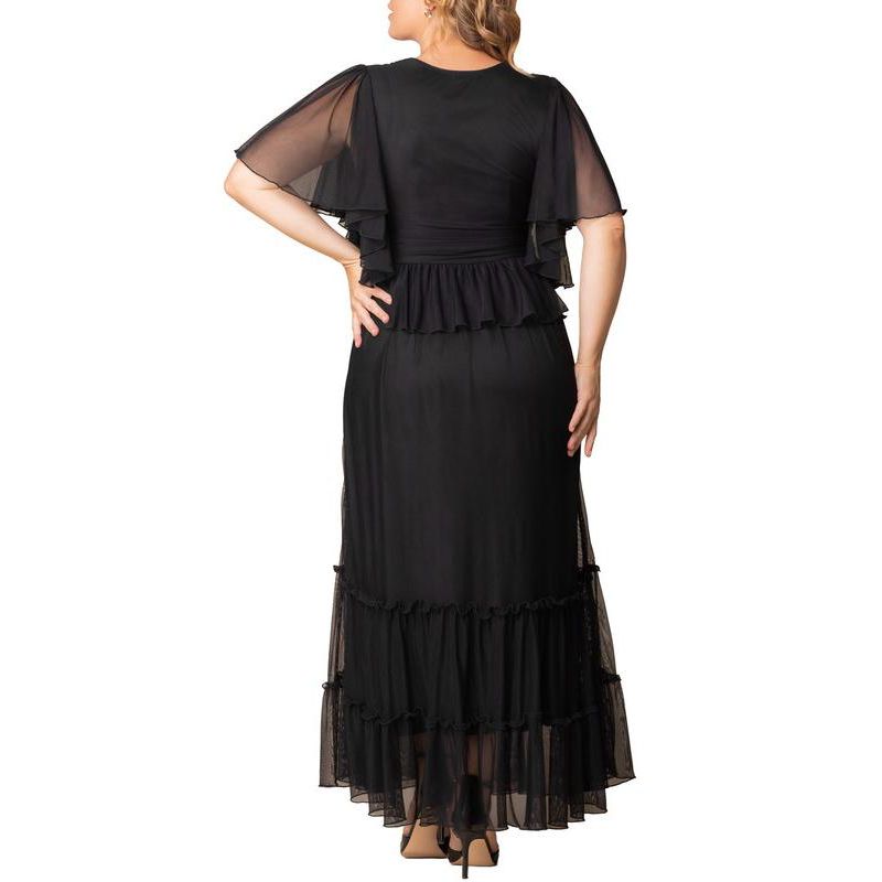 Plus Size Graceful Tiered Mesh Gown