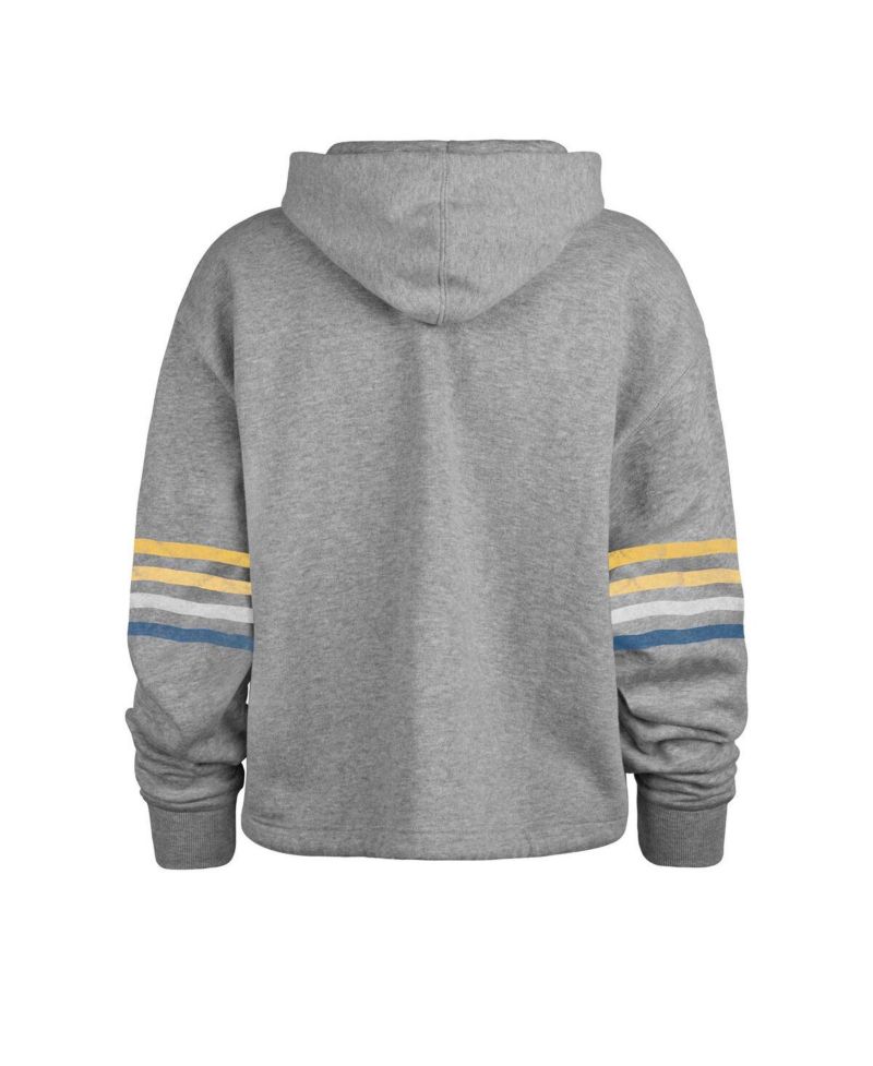 Women's Heather Gray Distressed Los Angeles Rams Upland Bennett Pullover Hoodie