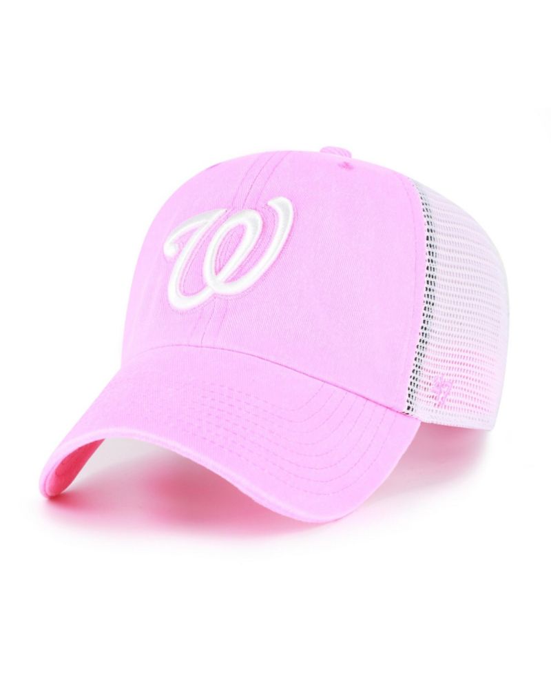 Women's Pink Washington Nationals Summer Fun Trucker Clean Up Adjustable Hat