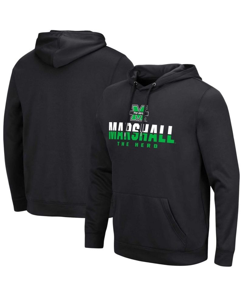 Men's Black Marshall Thundering Herd Lantern Pullover Hoodie