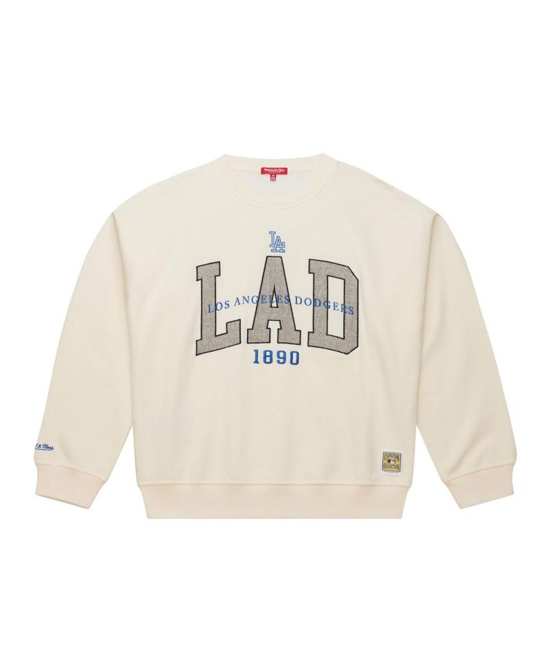 Women's Cream Los Angeles Dodgers Premium Crewneck Sweatshirt