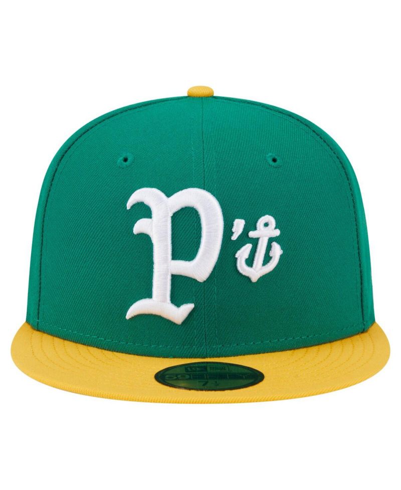 Men's Green/Yellow Stockton Ports Authentic Collection 59FIFTY Fitted Hat