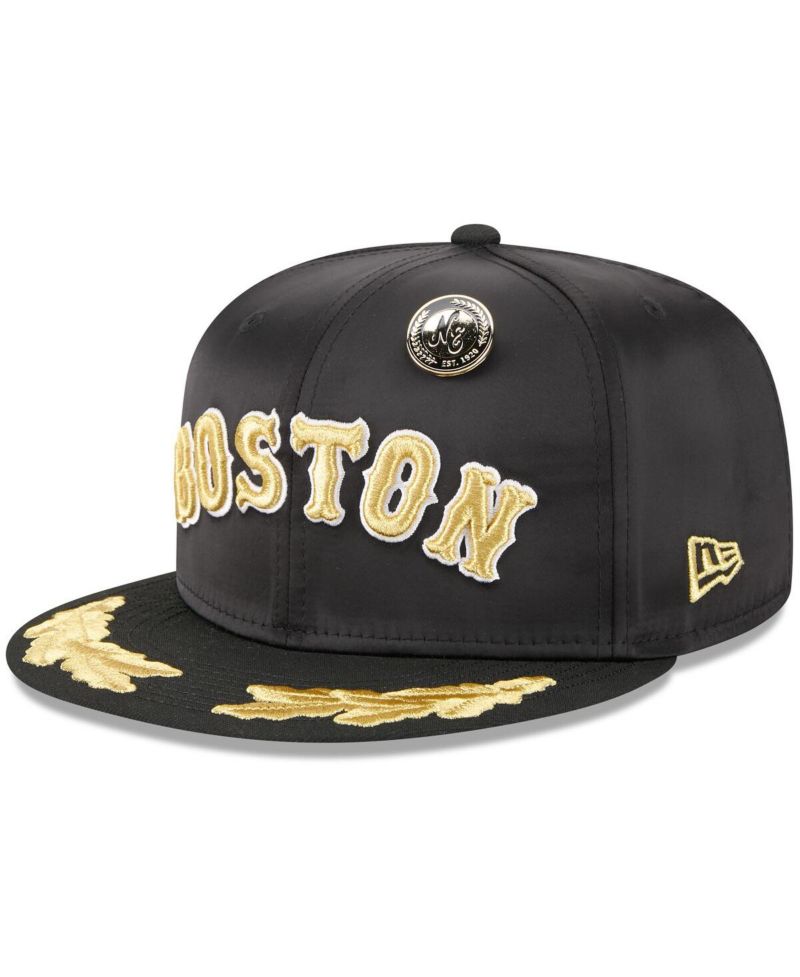 Men's Black Boston Red Sox 2025 59FIFTY Day Gold Leaf 59FIFTY Fitted Hat