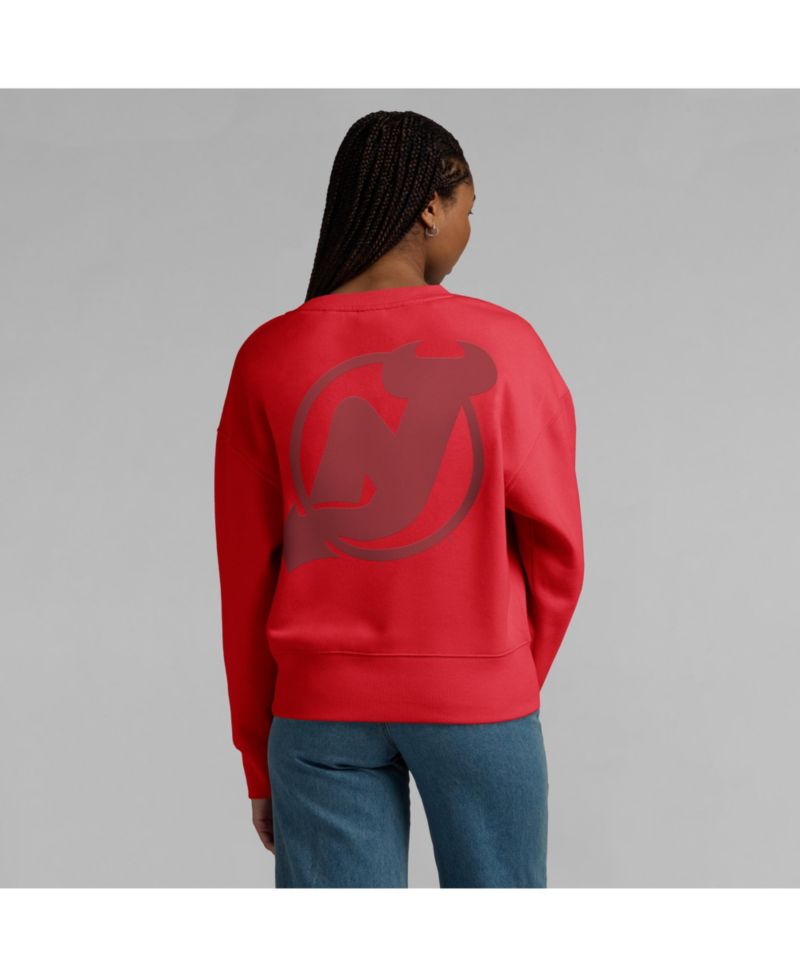 Women's Red New Jersey Devils Elements Flow Pullover Sweatshirt