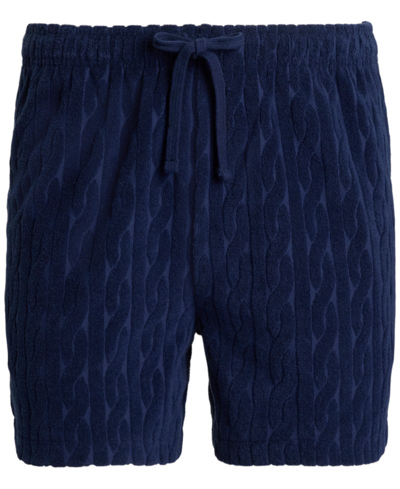 Men's Cable-Knit Terry Regular-Fit Shorts, 5" Inseam