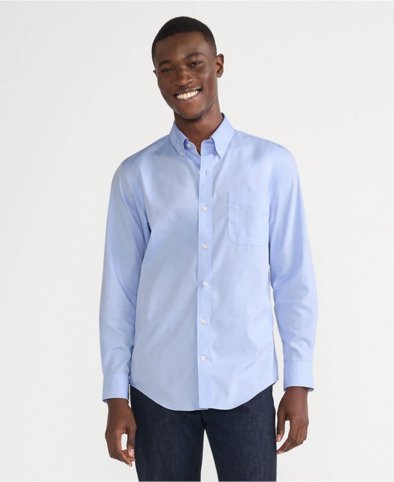 Men's Tailored Fit Pinpoint Buttondown Collar Dress Shirt