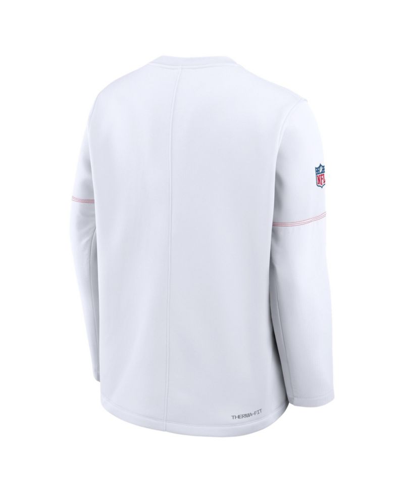 Men's Kansas City Chiefs Sideline Coaches Long-Sleeve Pullover Crew Neck Sweatshirt
