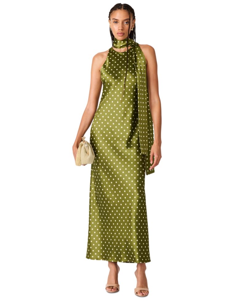 Jaiden Halter Maxi Satin Dress