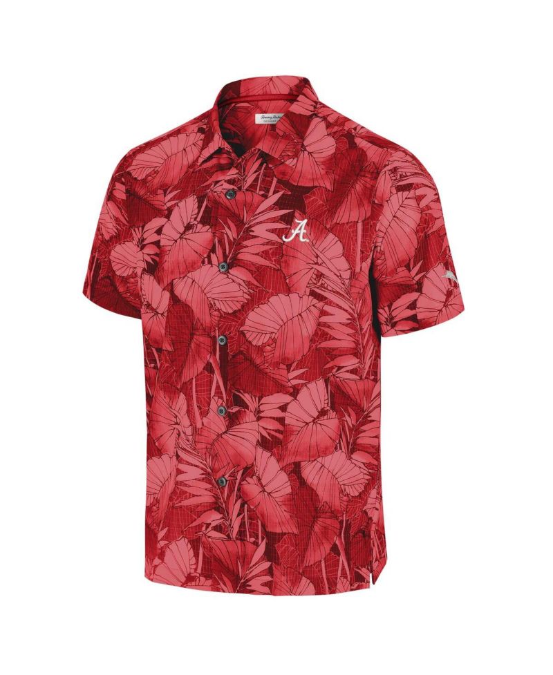 Men's Crimson Alabama Crimson Tide Coast Nuevo Fronds Button-Up Shirt