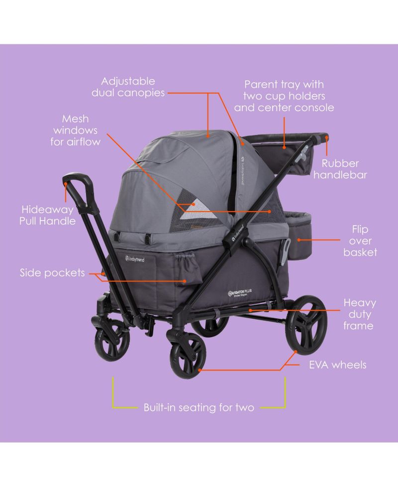Baby Navigator 2-in-1 Stroller Wagon - Dash Plum