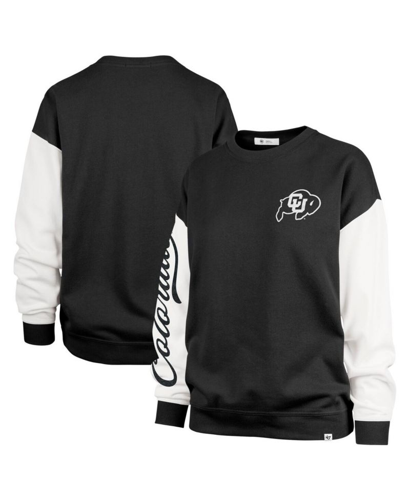 Women's Black Colorado Buffaloes Double Header Rise Andie Pullover Sweatshirt
