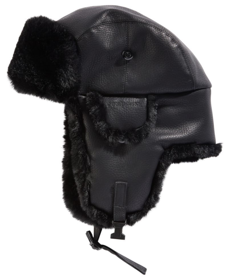 Men's Faux-Leather Trapper Hat