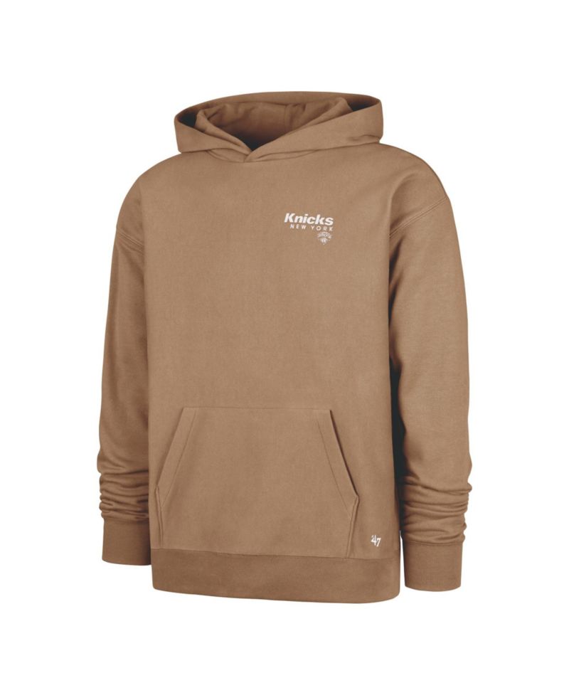 Men's Khaki New York Knicks Triple Double Foundation Premium Hoodie Sweatshirt
