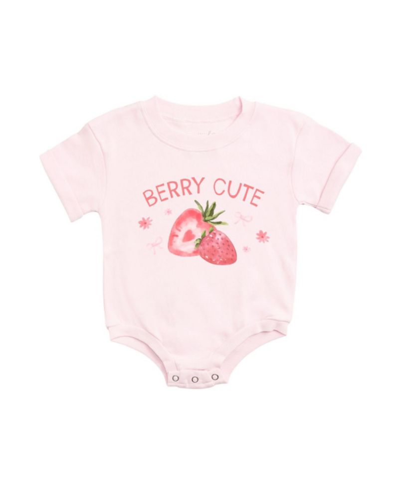 Baby Girls Berry Cute Strawberry Short Sleeve Romper