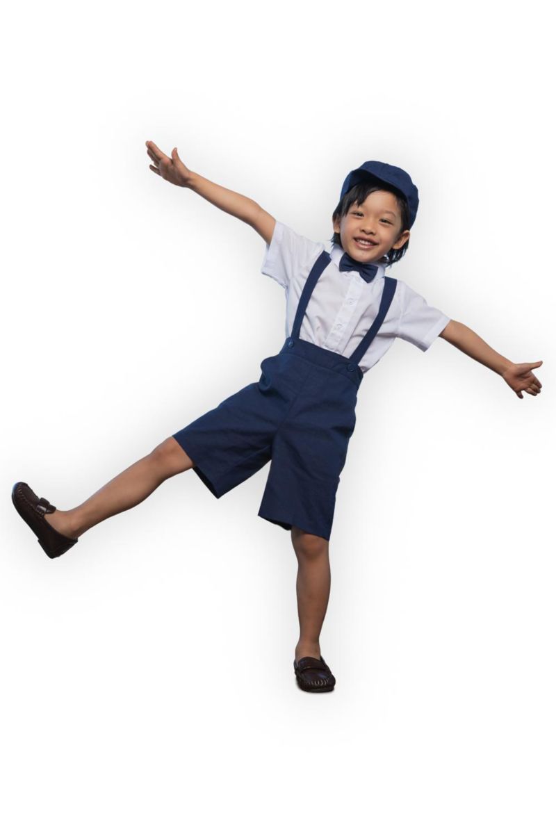Toddler Boys Eton Safari Linen 5-Piece Shirt, Bowtie, Suspenders, Hat and Shorts Set