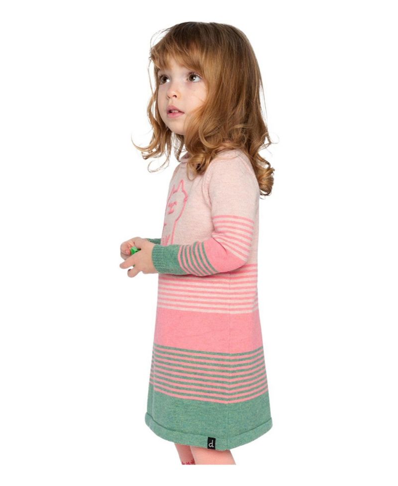 Little and Big Girl 6-8 Knitted Stripe Dress