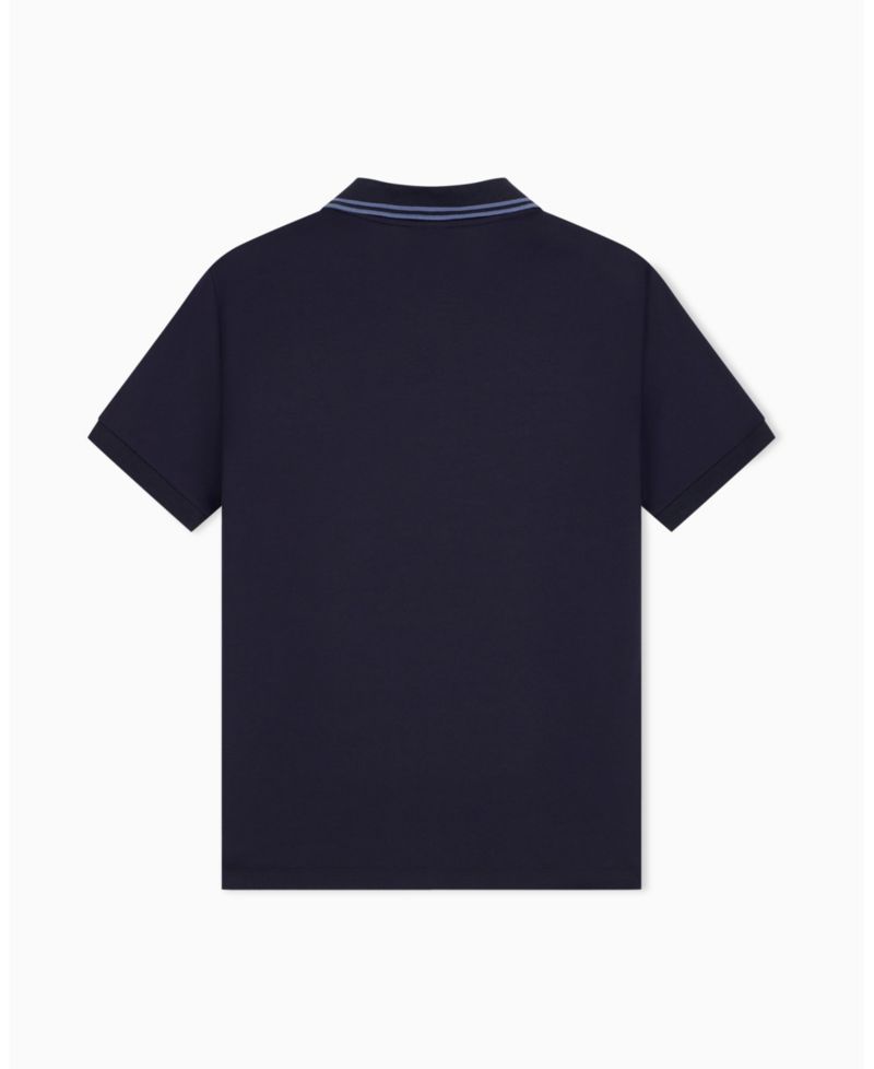 Men's Mercerized Tipping Johnny Collar Polo Shirt