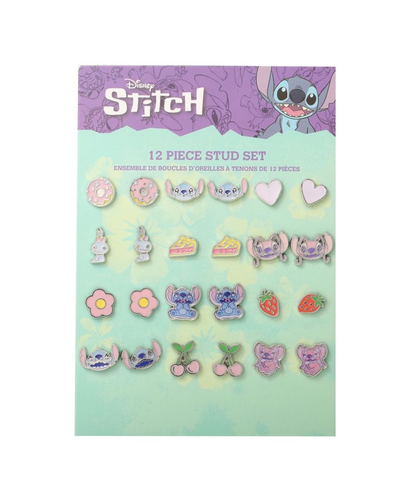 Lilo and Stitch 12 Pairs Earring Set - Cherry, Flower, Donut, Heart, Strawberry
