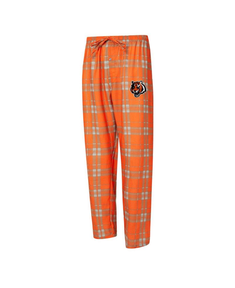 Men's 2-Piece Orange/Gray Cincinnati Bengals Regulate Long Sleeve T-Shirt and Plaid Pants Set