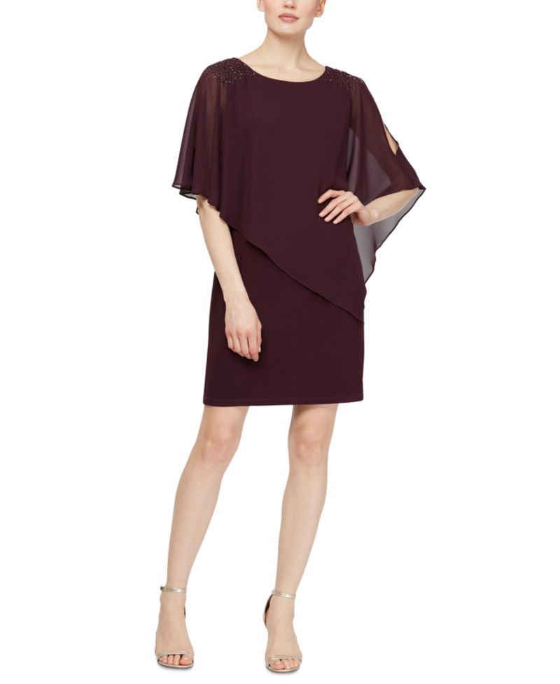 Women's Embellished Overlay Shift Dress