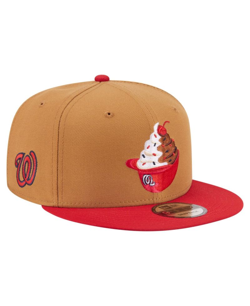 Men's Khaki/Red Washington Nationals Ice Cream 9FIFTY Snapback Hat