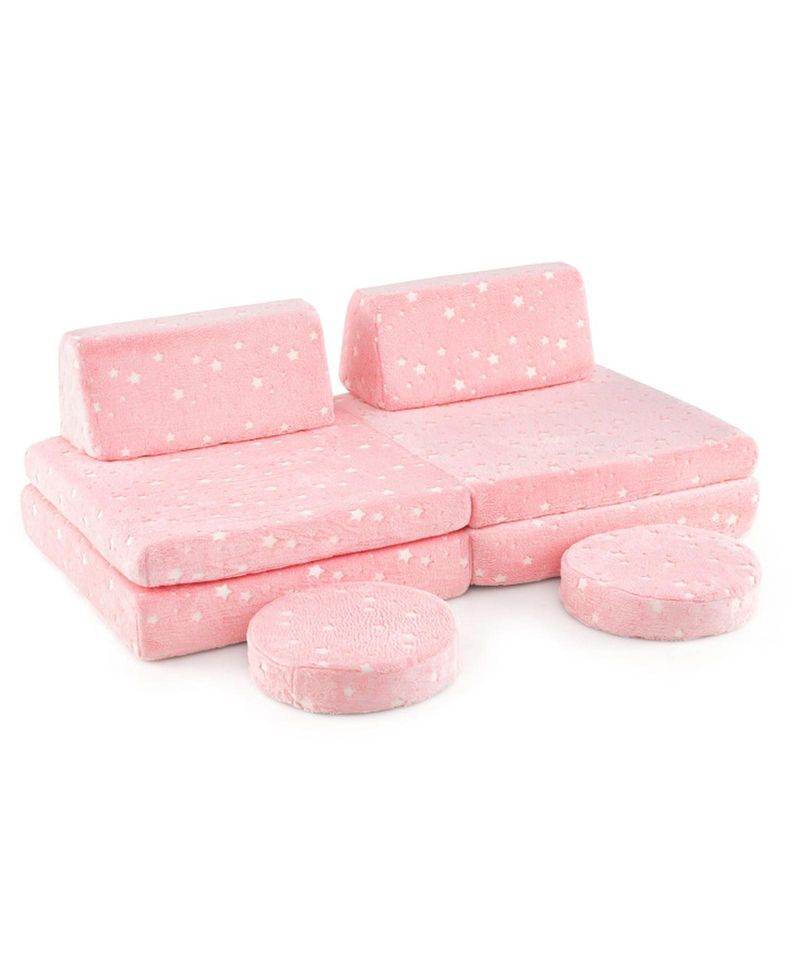 Glow-in-the-Dark Modular Play Couch Set for Kids with Handles