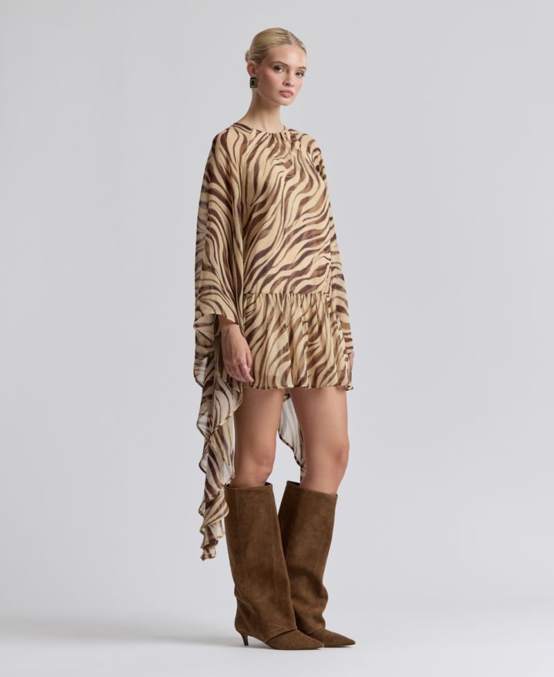 Women's Printed Chiffon Short Shift Dress