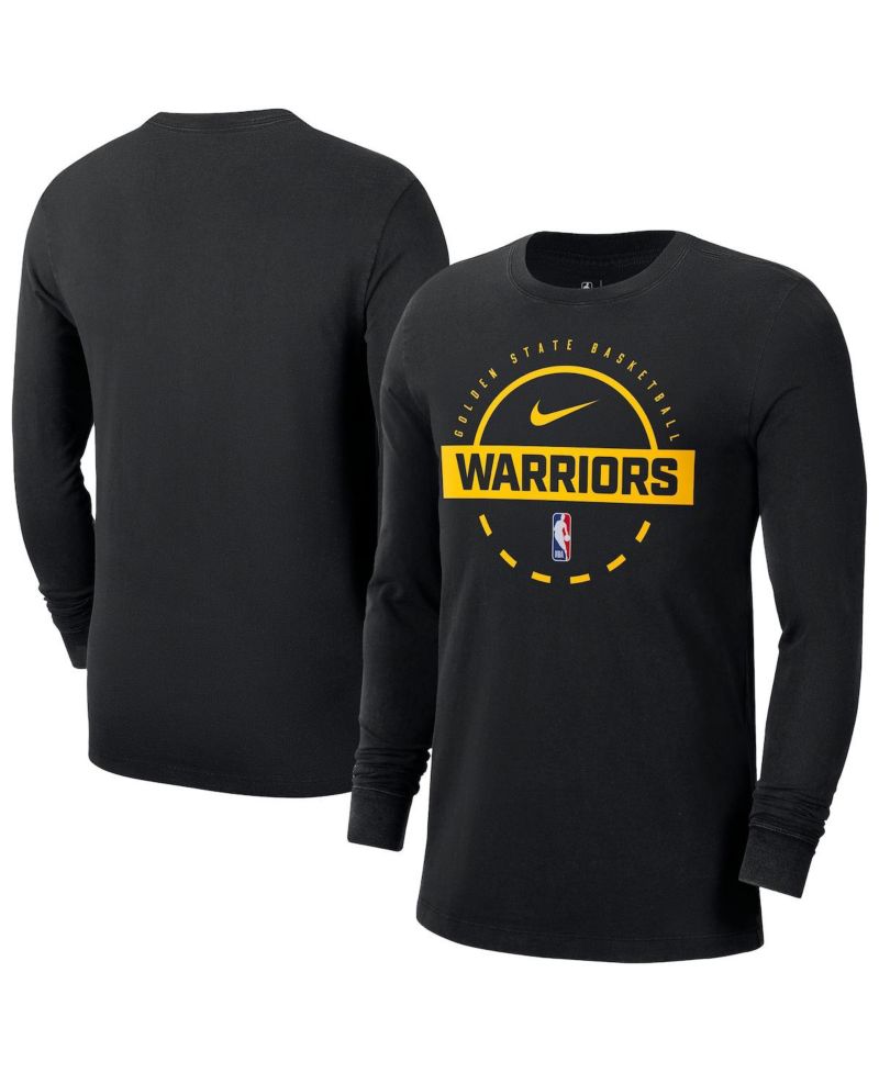 Men's Black Golden State Warriors Authentic Long Sleeve Practice T-Shirt