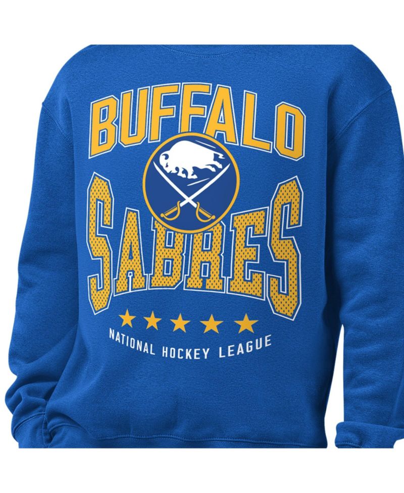 Men's Royal Buffalo Sabres Center Squeeze Tri-Blend Fleece Sweatshirt