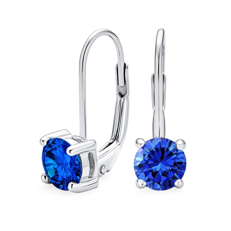Classic Round 1CT CZ Solitaire Drop Stud Earrings