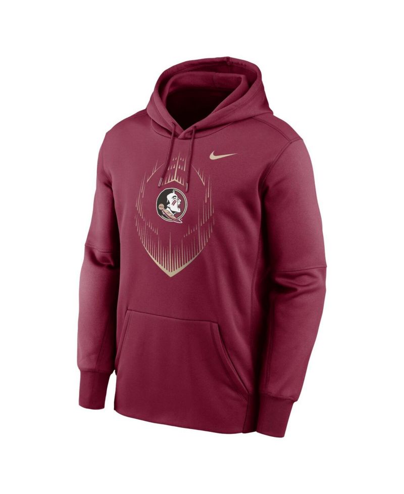 Men's Garnet Florida State Seminoles Football Icon Performance Fleece Pullover Hoodie
