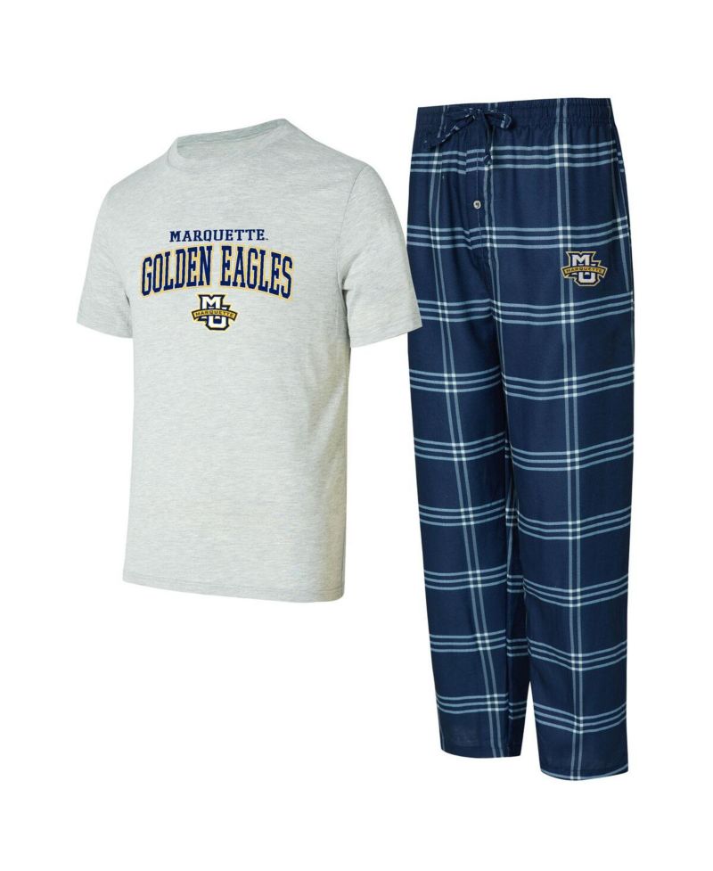 Men's Blue/Gray Marquette Golden Eagles T-Shirt Pants Sleep Set