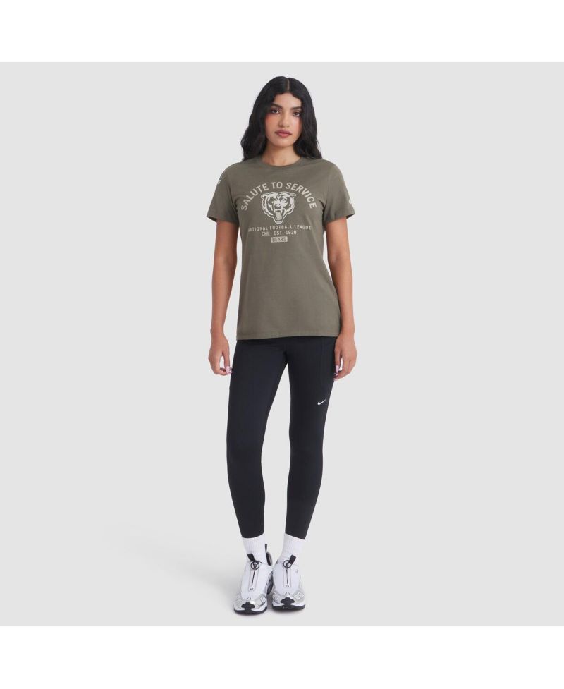Women's Olive Chicago Bears 2025 Salute to Service Sideline T-Shirt