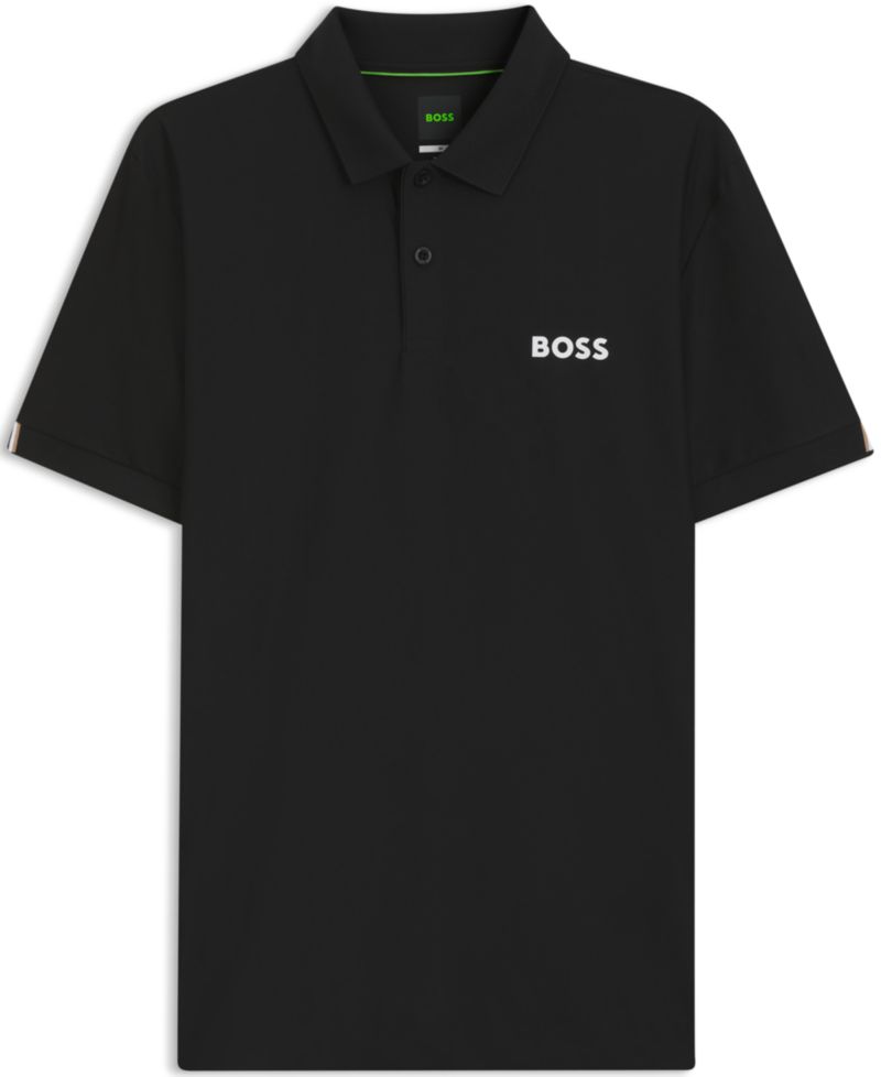 Men's Four-Way Stretch Stripe-Jersey Slim-Fit Polo Shirt